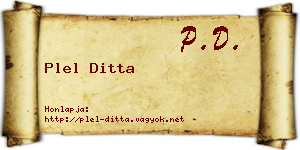 Plel Ditta névjegykártya